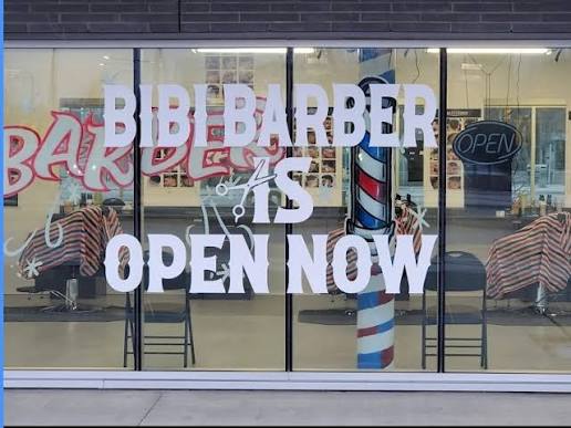 The screen at Bibi Barber Shop