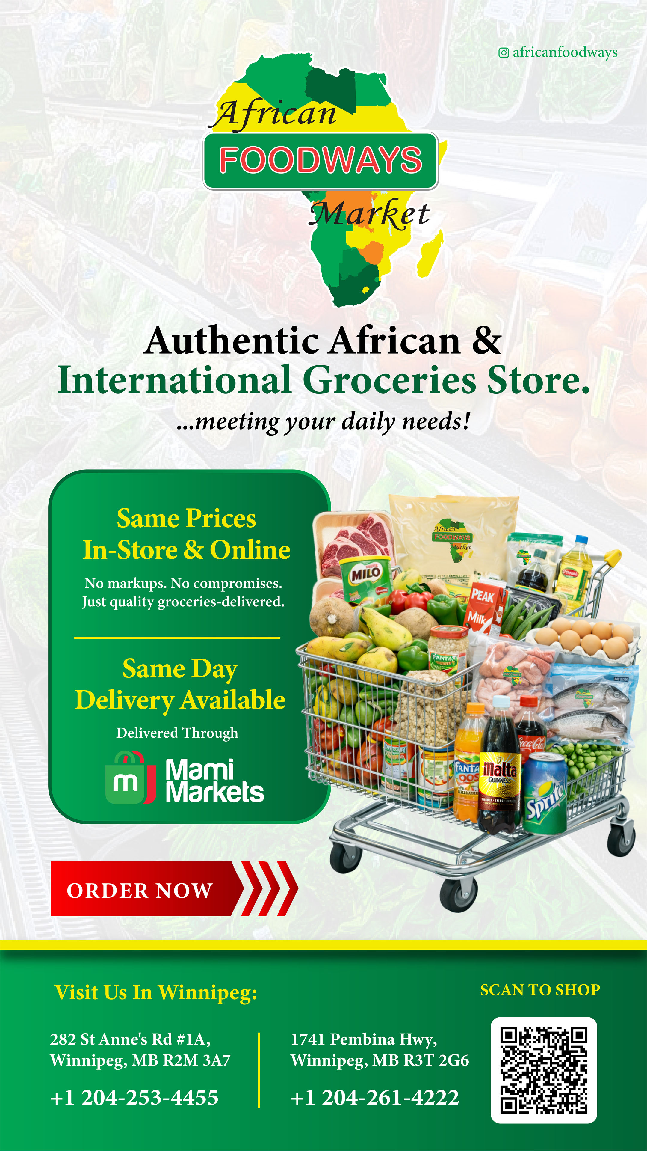 Advertisement for African Foodways Market